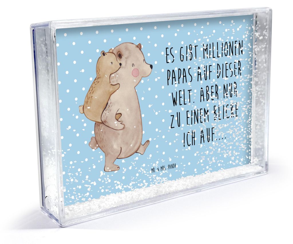 Mr. & Mrs. Panda Bilderrahmen Papa Bär - Blau Pastell - Geschenk, Vatertag, 3D-Bilderrahmen, Papi, Acrylrahmen, 3D-Rahmen, Muttertag, dekoartikel,...