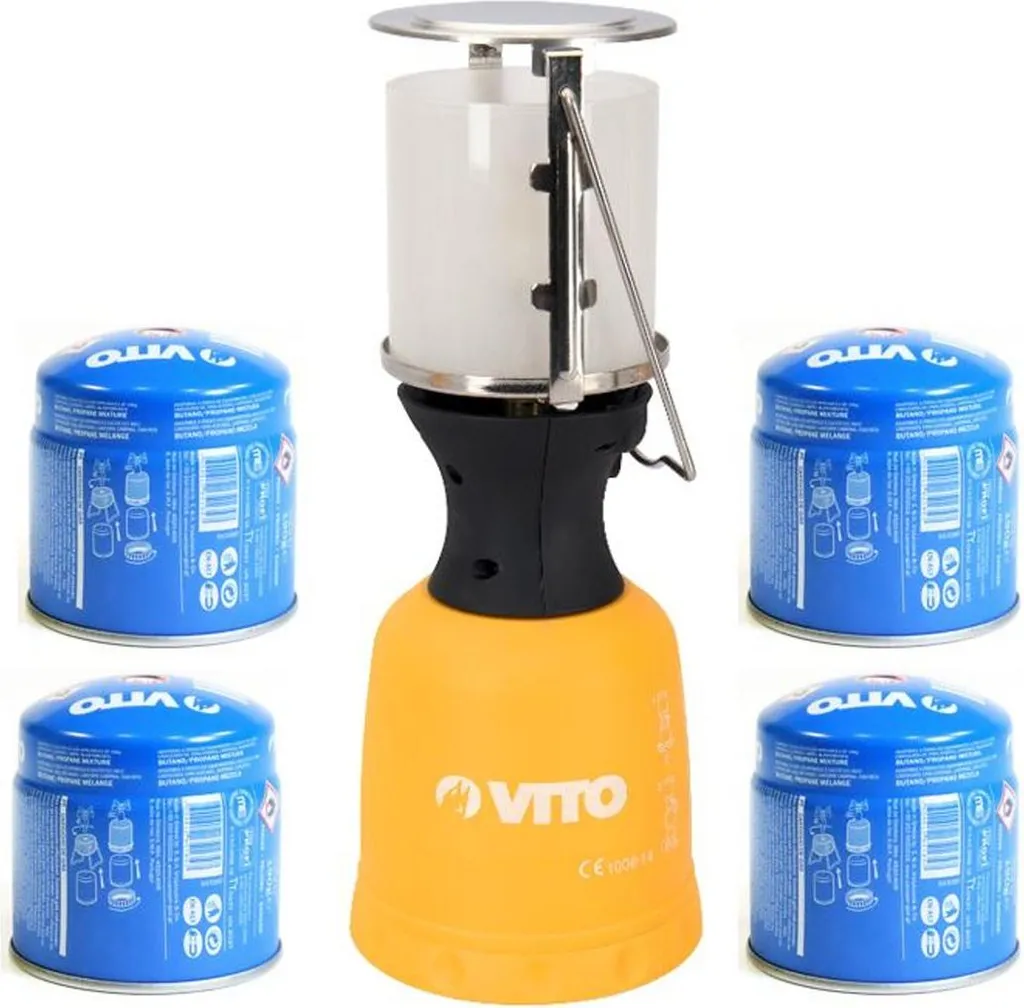 Lampe à gaz 1000W VITO avec 4 cartouches de gaz 190g butane perçables