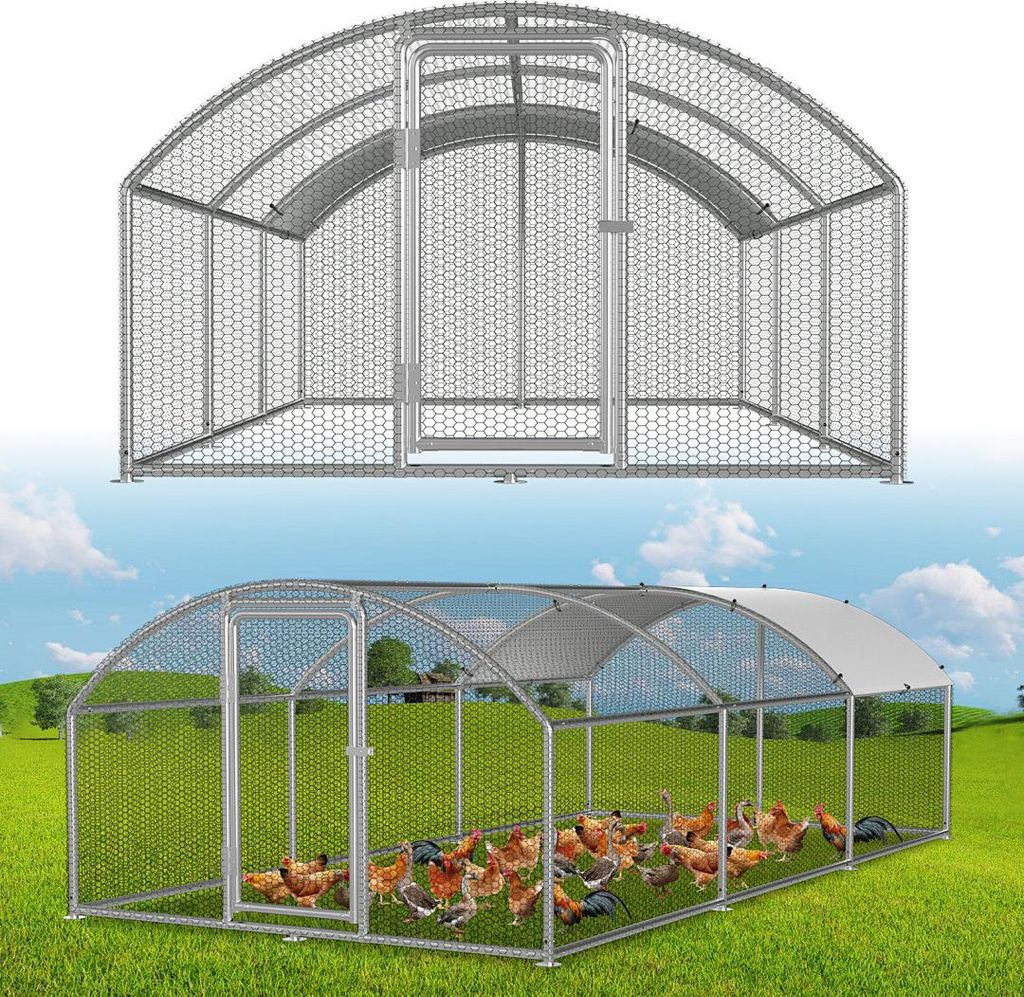 Izrielar Hühnerstall 3x6x2m Bogenaufsatz Hühnerhaus Kleintierstall Freilaufgehege Kleintiergehege Voliere Freigehege Hühnerkäfig Geflügelstall...