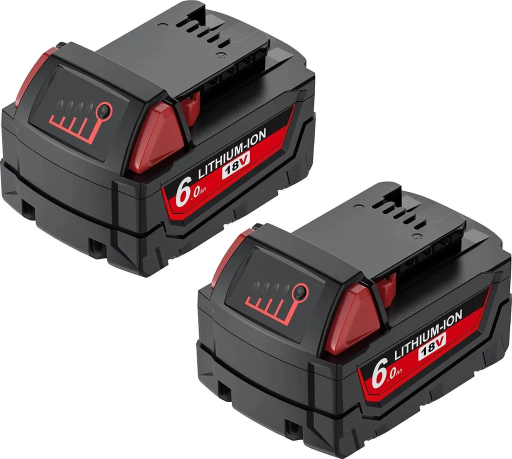 Batteria 6.0Ah Ioni di Litio 18V Compatibile Utensili Elettrici 2 Pack