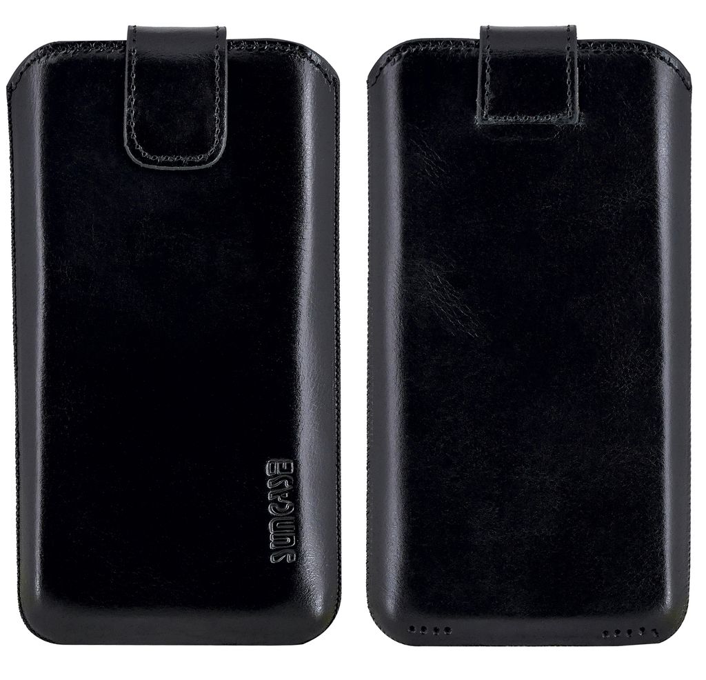 Étui En Cuir Véritable Suncase Pour IPhone 16 (6,1") - Ultra Fin, Languette D'extraction, Couleur Cognac Brûlé, Fabriqué à La Main - 3