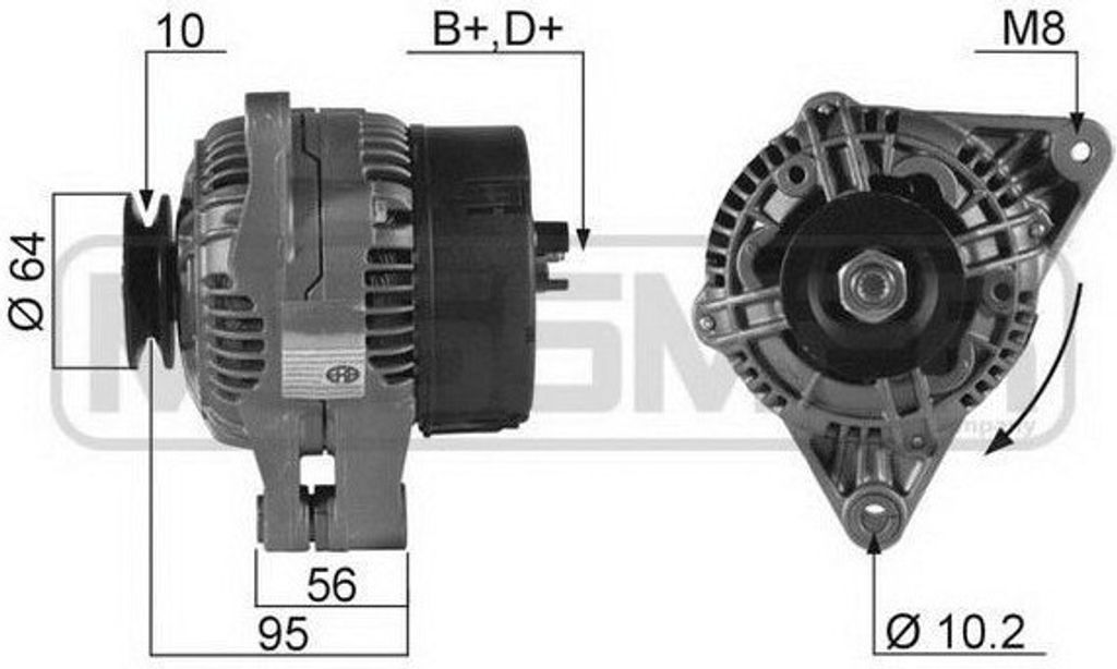 ERA 210242A - OE 5705 4G Lichtmaschine für Saxo, Berlingo, Xsara, ZX (N2), 106 II, 206 (2A/C), 206 SW (2E/K), 306, 405 II, Partner (5, G)
