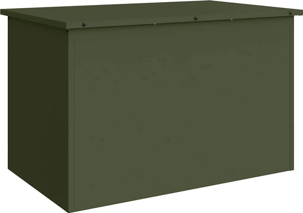 Baule da Esterno Acciaio Verde Oliva vidaXL 80cm | Box Giardino Robusto