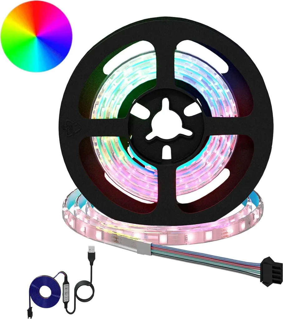 Kit 2x Strisce LED 750mm Nero Trasparente per Gaming Room & Case