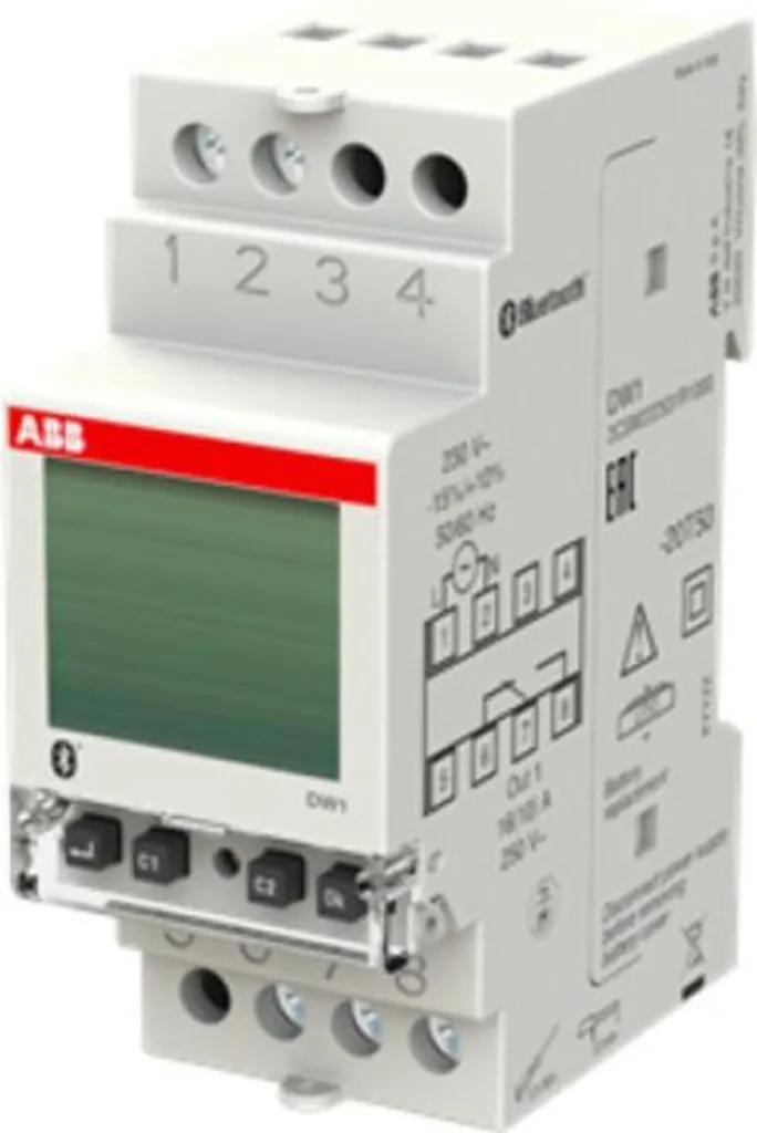 Interrupteur horaire programmable digital ABB DW1 avec option Bluetooth