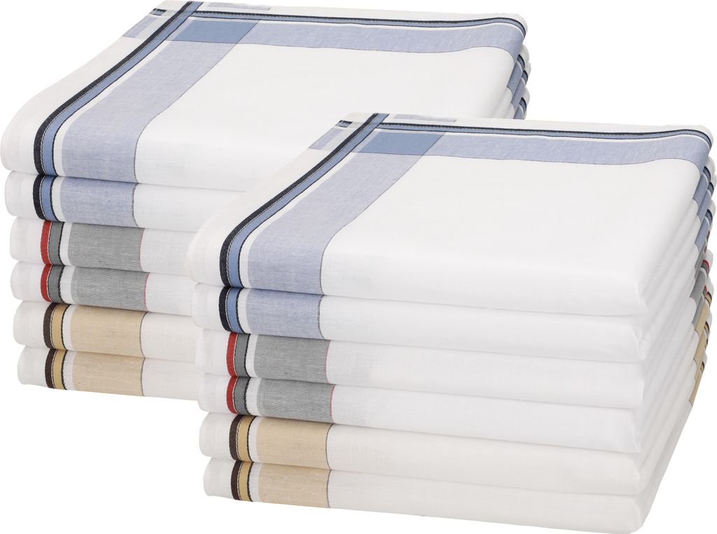 Betz 12 Stück Herren Stoff Taschentücher Set LUX 2 Größe Produktbild 
