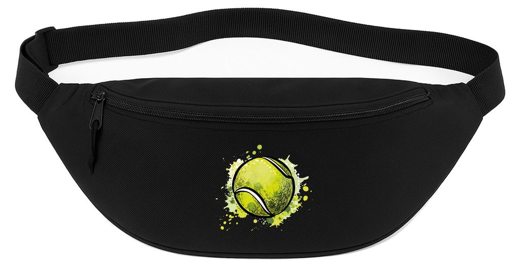 Huuraa Bauchtasche Tennisball Comic 2,5 Liter Black Polyester Crossbody Bag Geschenkidee