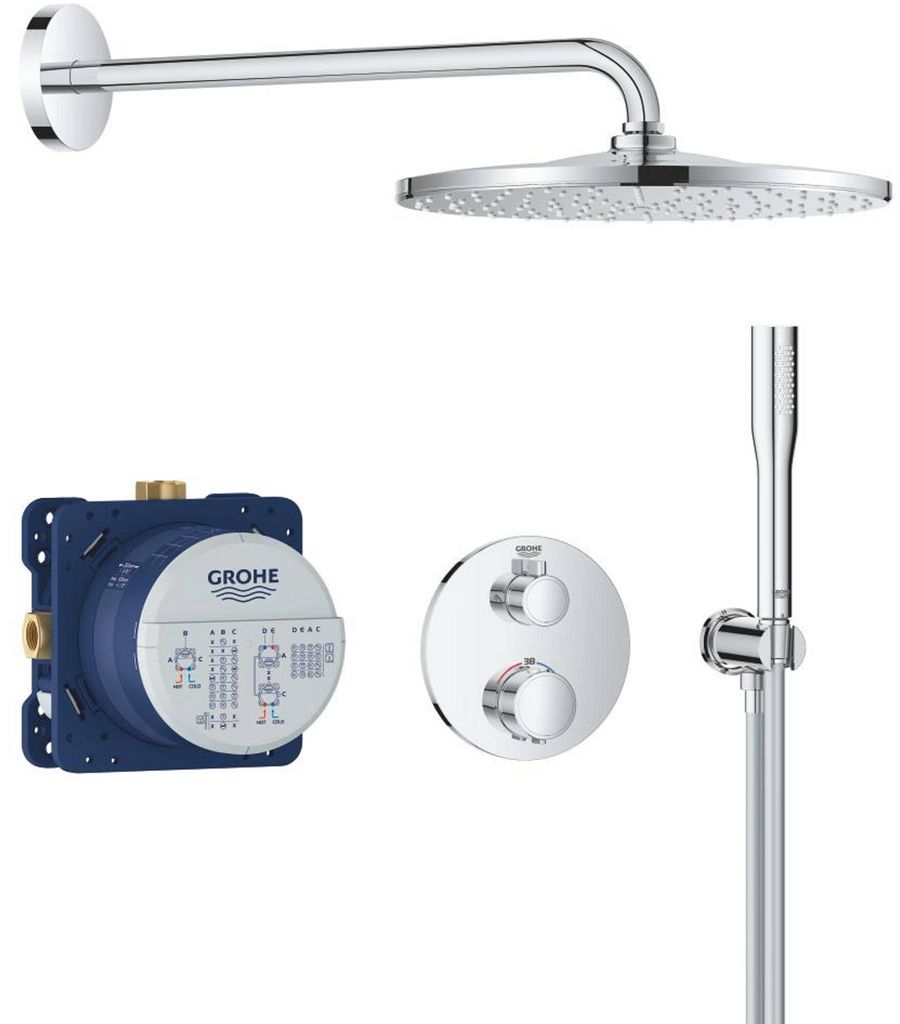 Grohe Precision SmartControl - Brauseset mit Thermostat für Unterputzmontage, Durchmesser 31 cm, Chrom