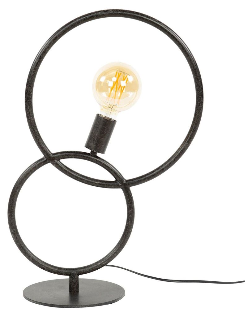 FURNLUX Tischleuchte Schlaufe Schwarz 38cm / Hauptfarbe: Schwarz / Abmessungen: 38 x 56 x 20 cm
