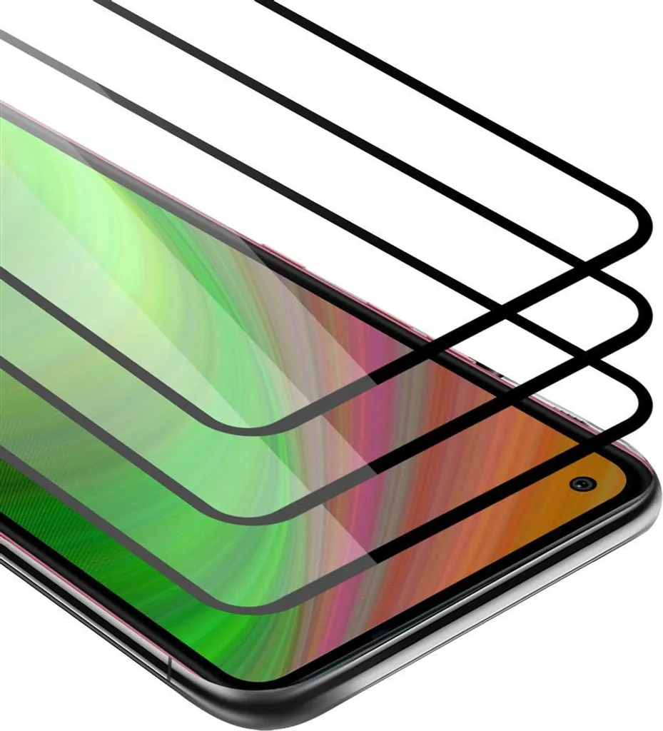 Vetro LG K51s Cadorabo 3 Pezzi | Schermo Intero Bianco 9H HD