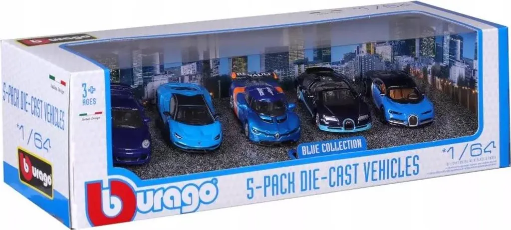 Set 5 Voitures Bburago 1:64 Robustes pour Circuit et Jeu Intensif