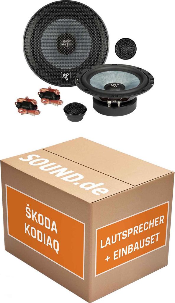 Lautsprecher Boxen Einbaupaket Front Hifonics ZS6.2E passend für Skoda Kodiaq I | 2x Tief-Mitteltöner 2x Hochtöner