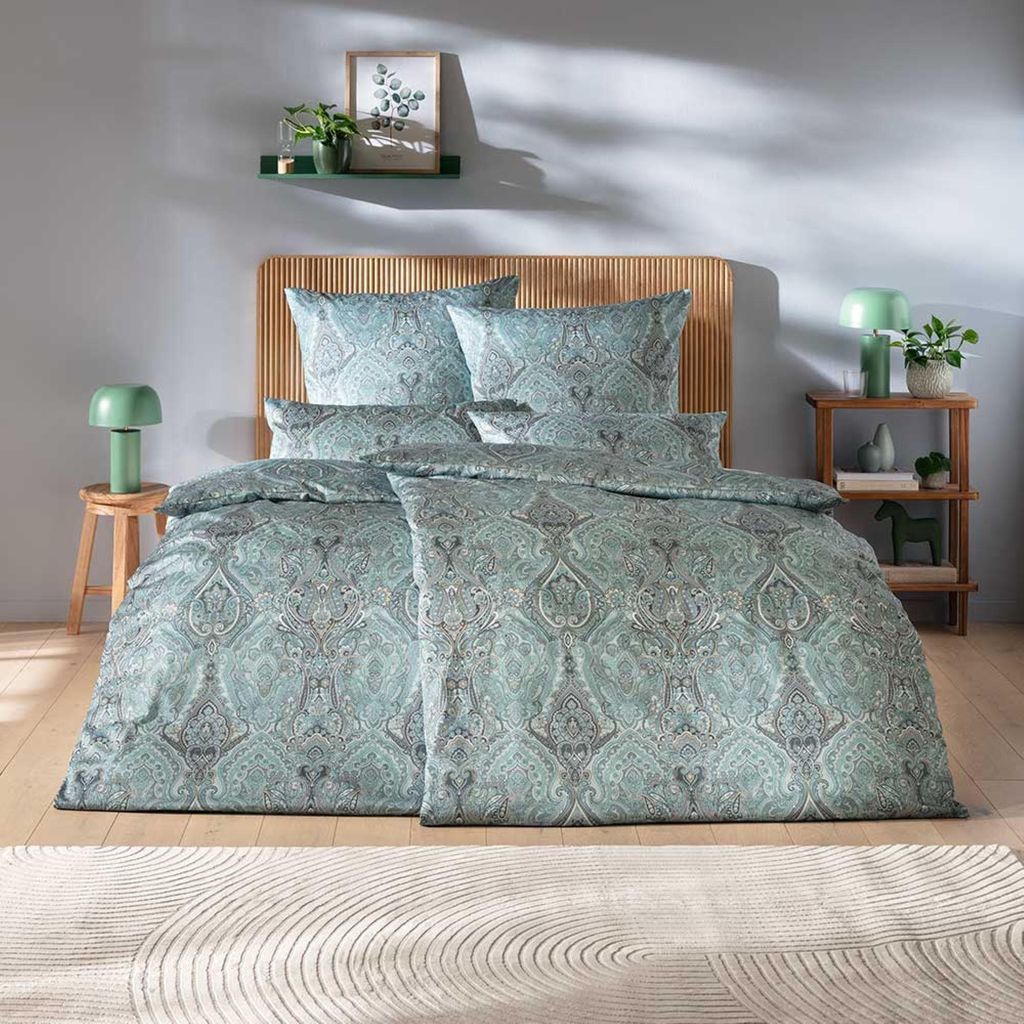 Estella Mako-Satin Bettwäsche Mariam azur 135x200 cm + Produktbild 