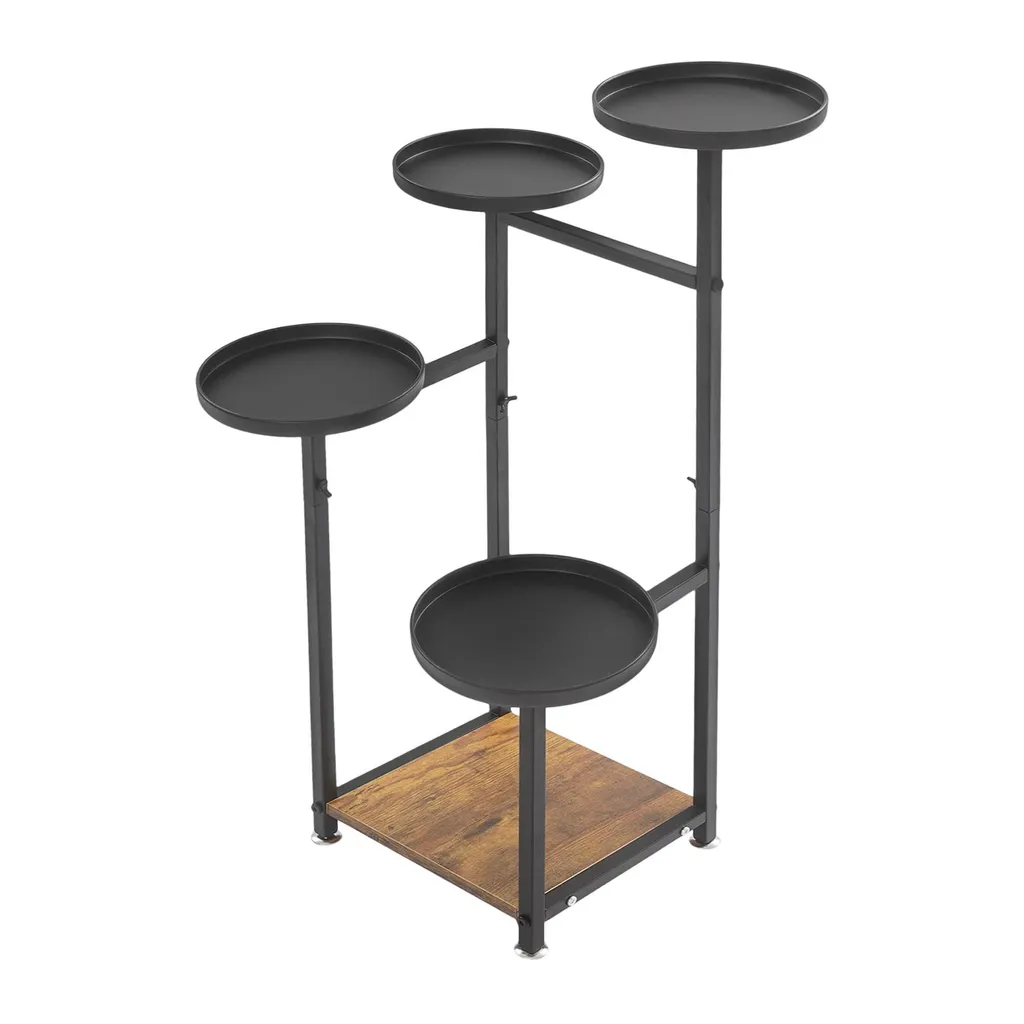 Support plantes noir 5 niveaux métal résistant pour pots de fleurs - 9