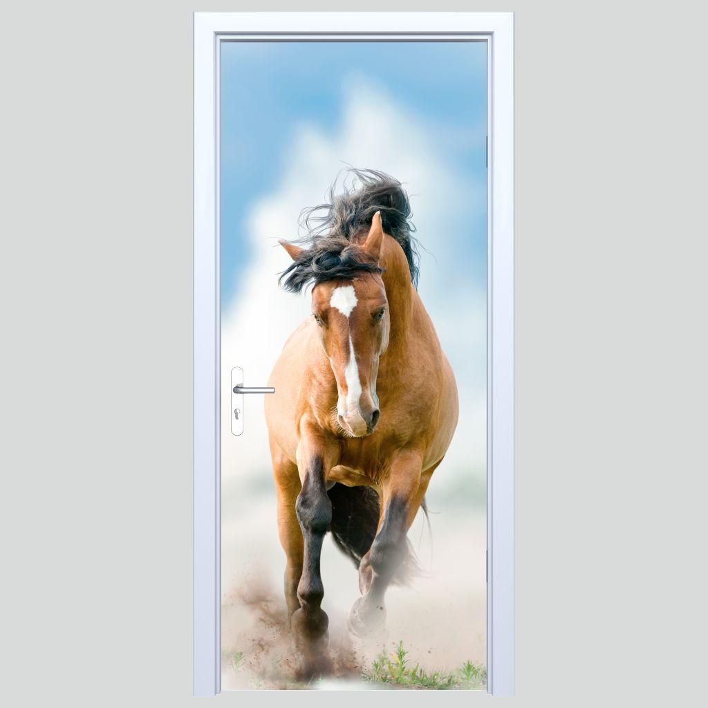 Türaufkleber aus Stoff mit galoppierendem Pferd, 231PD