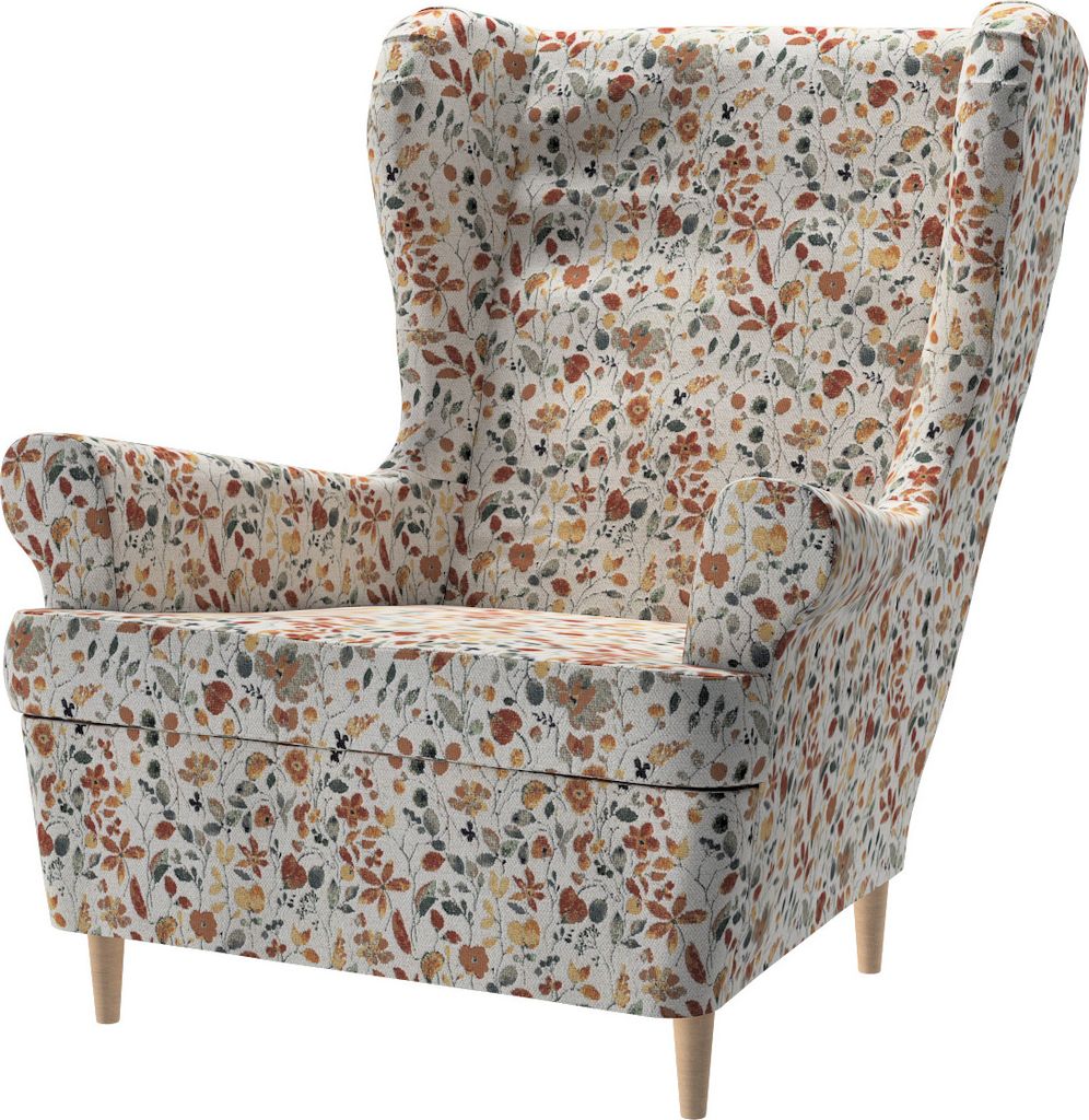 Dekoria Bezug für Strandmon Sessel, orange-grün,