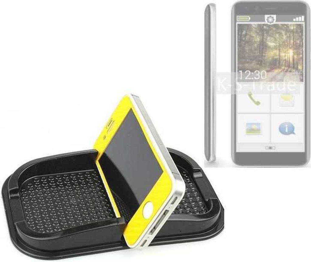 K-S-Trade Auto Anti Rutsch Matte Smartphone-Halter kompatibel mit Emporia Smart.3 Mini Haft Pad Armaturenbrett Handy-Halterung Silikon