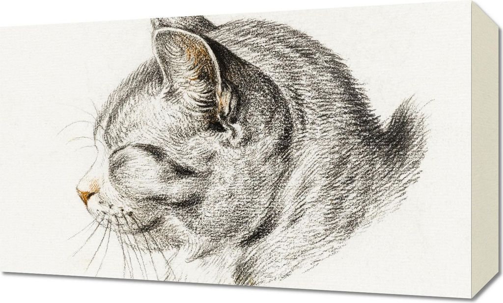 Bild 50x30cm Skizze einer Katze, Jean Bernard Vintage für das Wohnzimmer