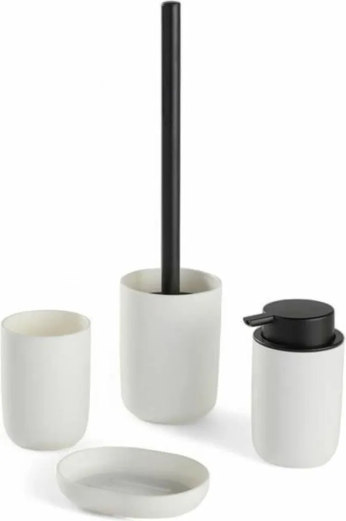 Accessoires de Salle de Bain Blancs TODAY HOY 4 Unités au Design Scandinave