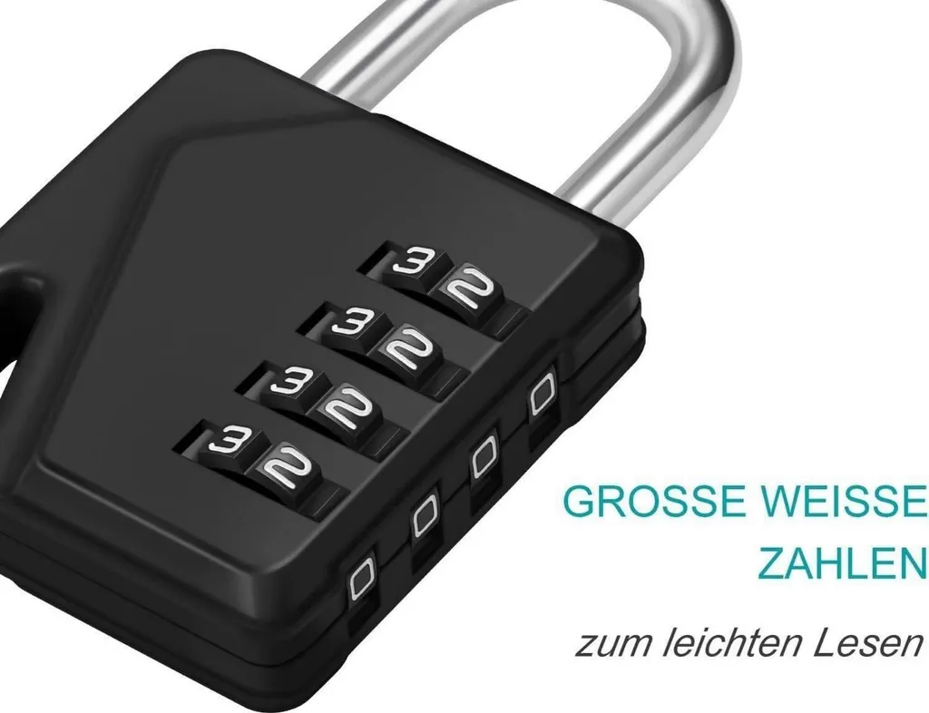 Lot de 2 cadenas pour sécuriser bagages et remise extérieure code 4 - 3