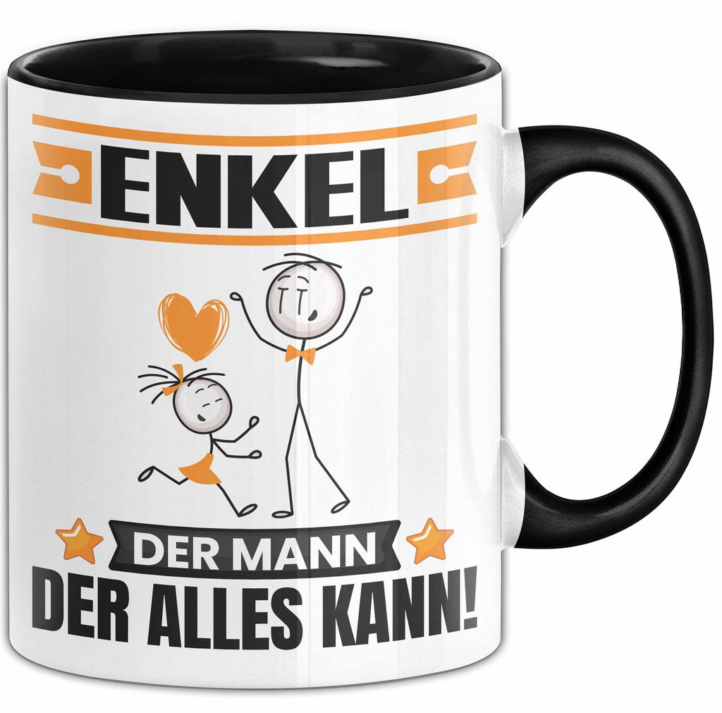 Enkel Tasse Geschenk für Enkel Der Mann Der Alles Kann Geschenkidee zum Geburtstag (Schwarz)