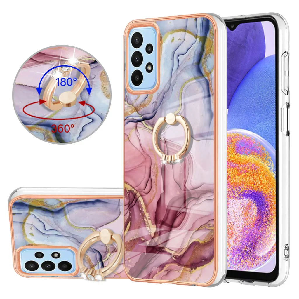 Custodia Chic Samsung A23 5G Oro Rosa con Ring Holder - Protezione Top