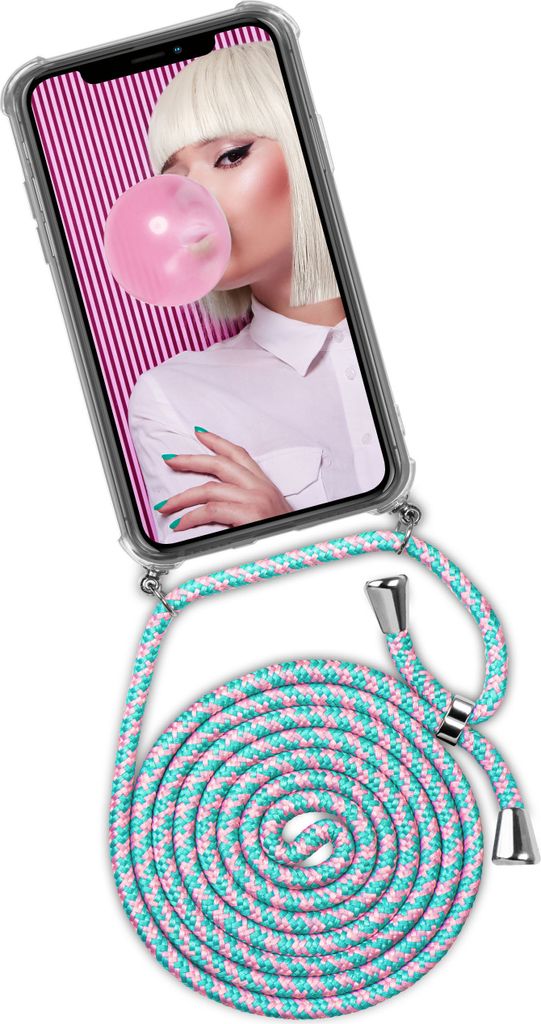 TWIST-Case + TWIST-Cord für iPhone Xs Max, Farbe:Bubblegum (Silber)