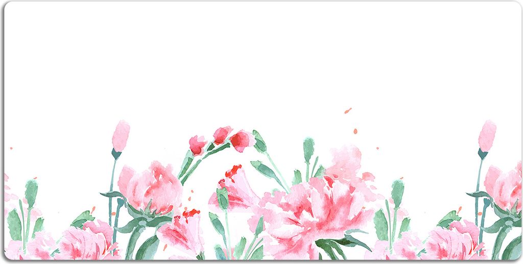 Schreibtischmatte Tischunterlage 100x50 cm Mauspad - Pinke Blumen