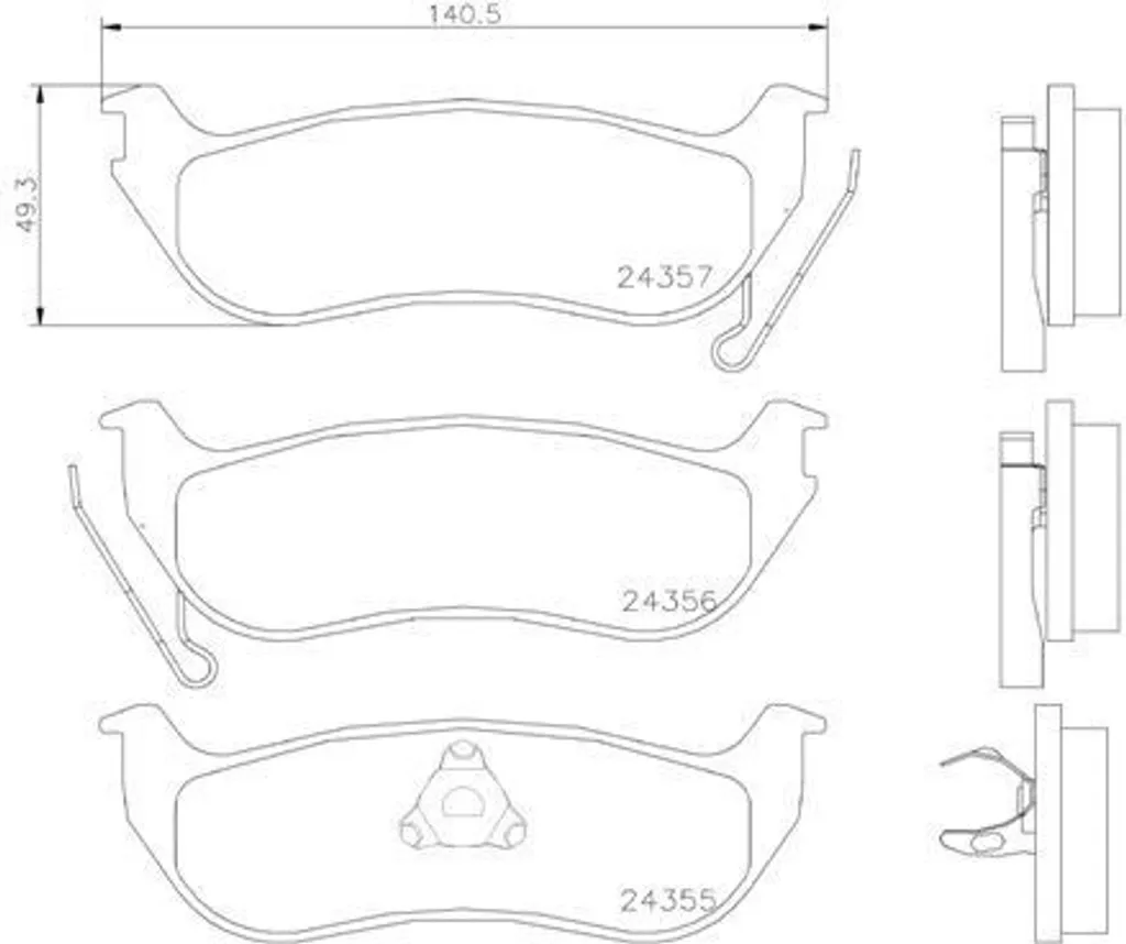 Jeu de 4 plaquettes de frein à disque Brembo pour Jeep Wrangler KJ TJ
