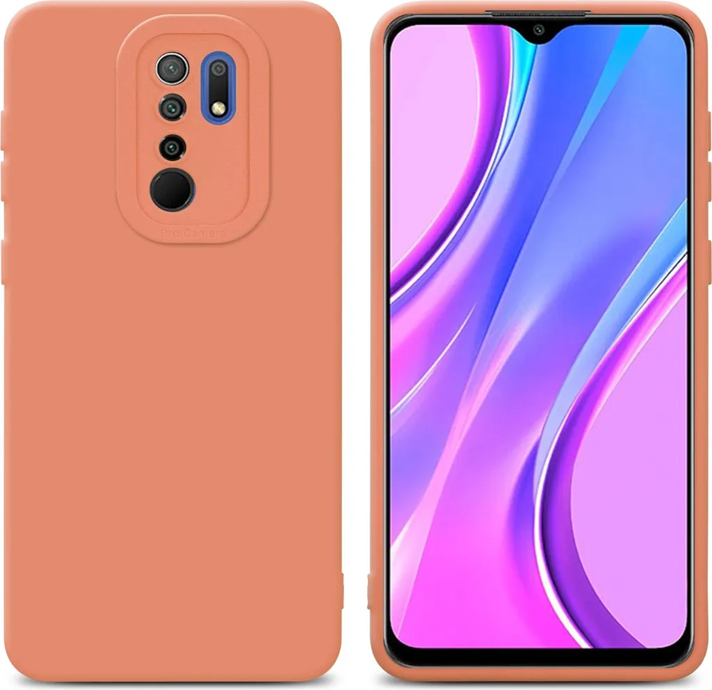 Cadorabo Custodia per Xiaomi RedMi 9 Custodia protettiva in silicone TPU arancione Custodia per telefono cellulare