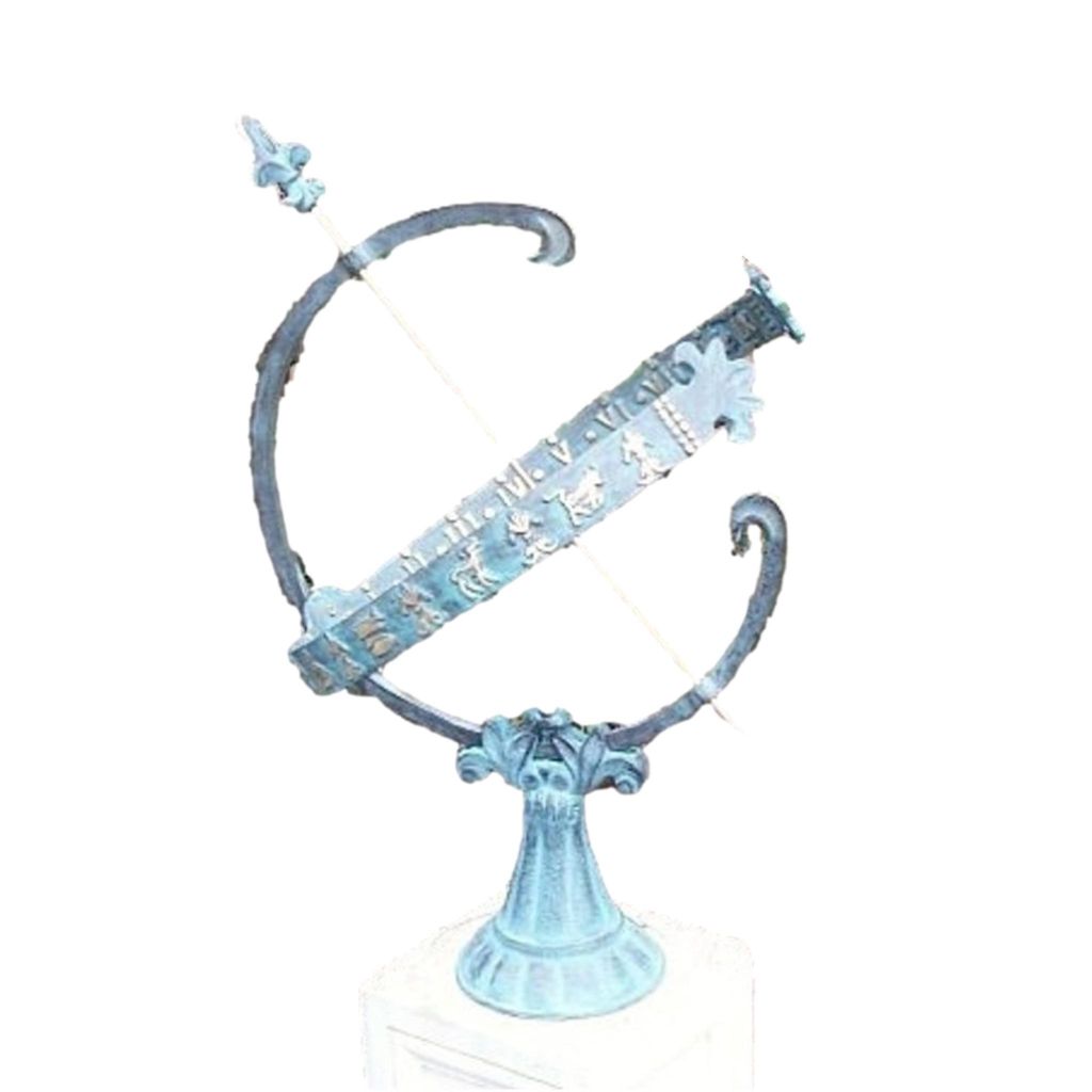 Schöne Sonnenuhr mit Sternzeichen, für den Garten zur Dekoration, aus Bronze Frostfest Witterungsbeständig, Sonnenuhr zur Gartengestaltung BOGA-221