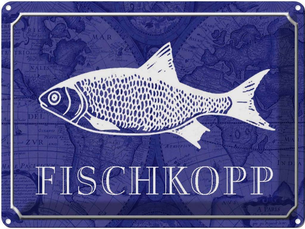 vianmo Blechschild 30x40 cm Fischkopp Fisch Witz Humor Lustig Spaß