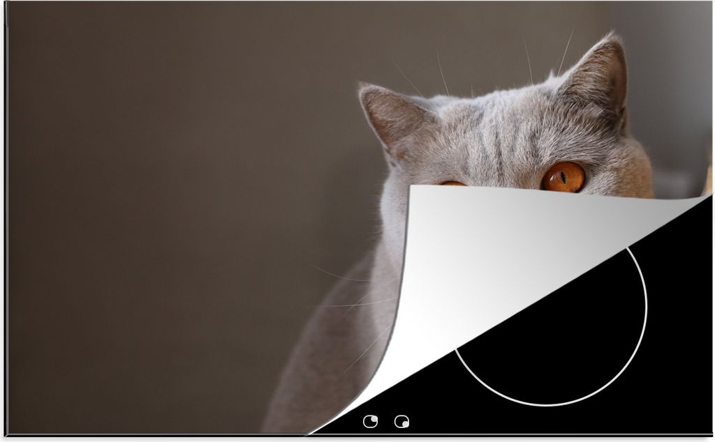 KitchenYeah Herdabdeckplatte Katze - Tiere - Augen , 78x52cm, Küche Deko, Glaskeramikkochfeld Herdabdeckung, Abdeckplatte fùr Kochfeld