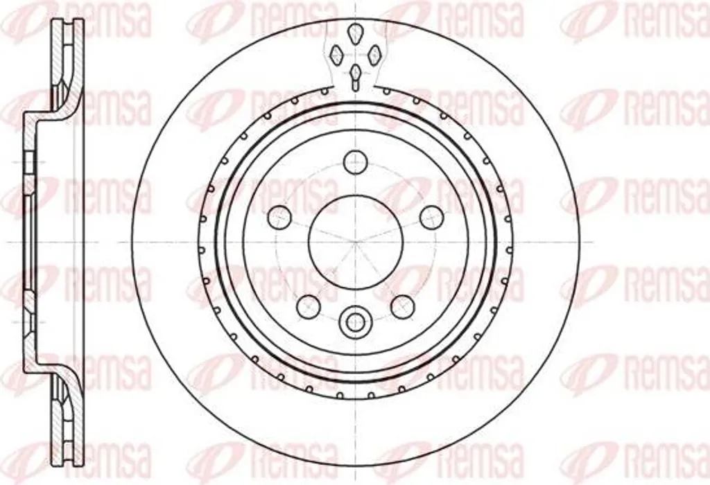 Disque de frein anti-vibration REMSA 61305.10 pour Volvo S80 et V70