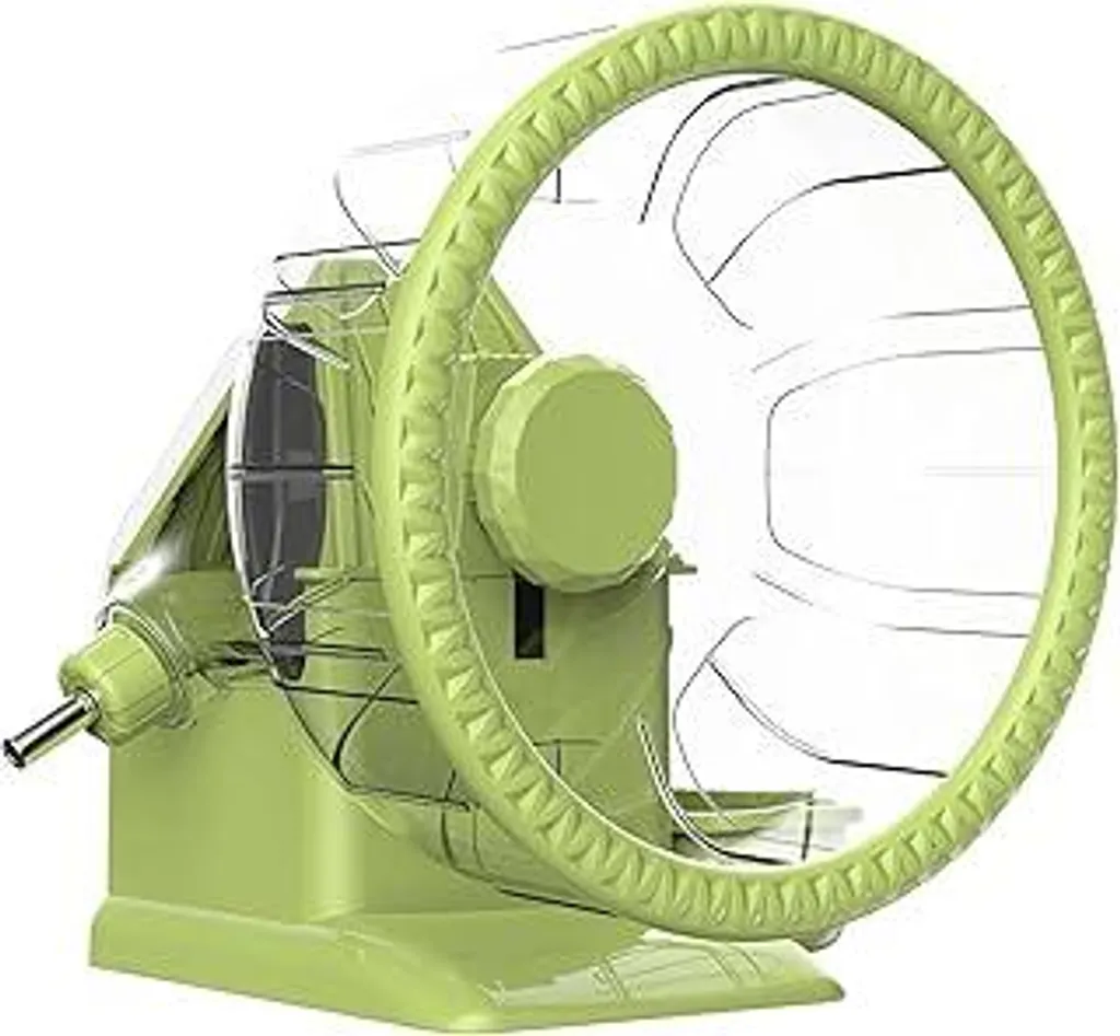 Kit Gioco e Benessere per Criceti | Set 4 in 1 Verde con Ruota