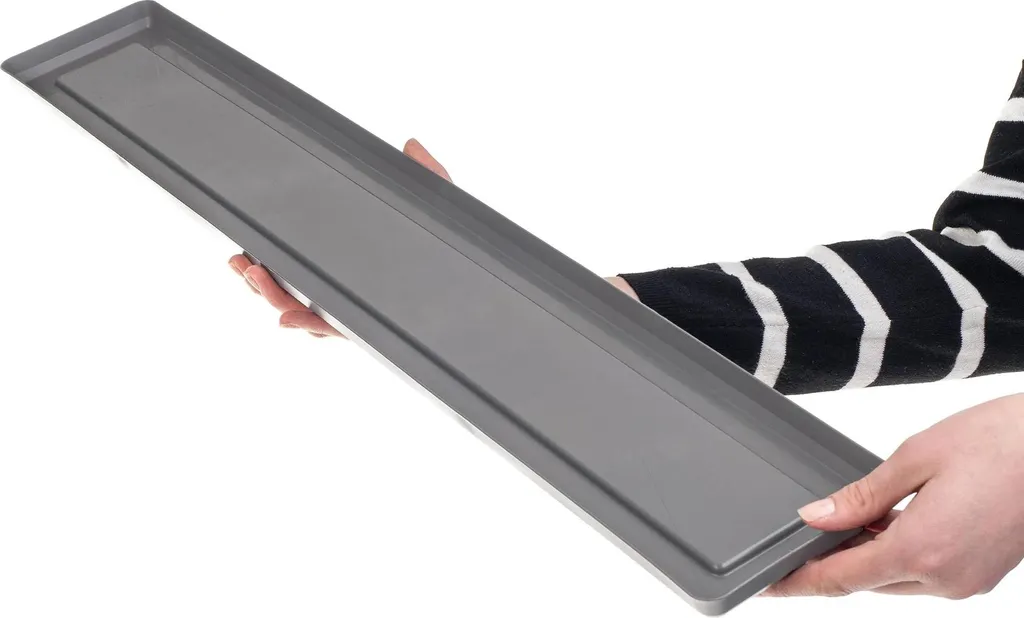 Bac à fleurs rectangulaire pour balcon plastique gris clair petit format - 5