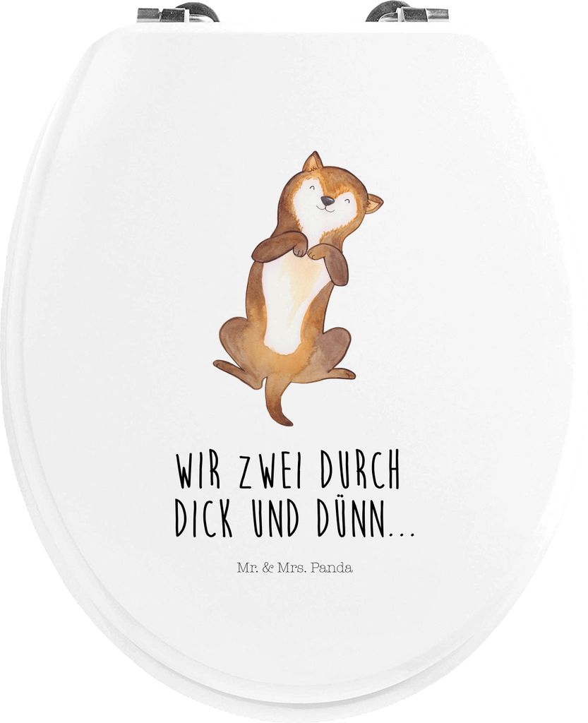 Mr. & Mrs. Panda Toilettendeckel Hund Streicheln - Weiß - Geschenk, Hunde, Sprüche, holz wc sitz, Süß, Hundewelpe, WC-Sitz, Bauch, Klo-Deckel, ...
