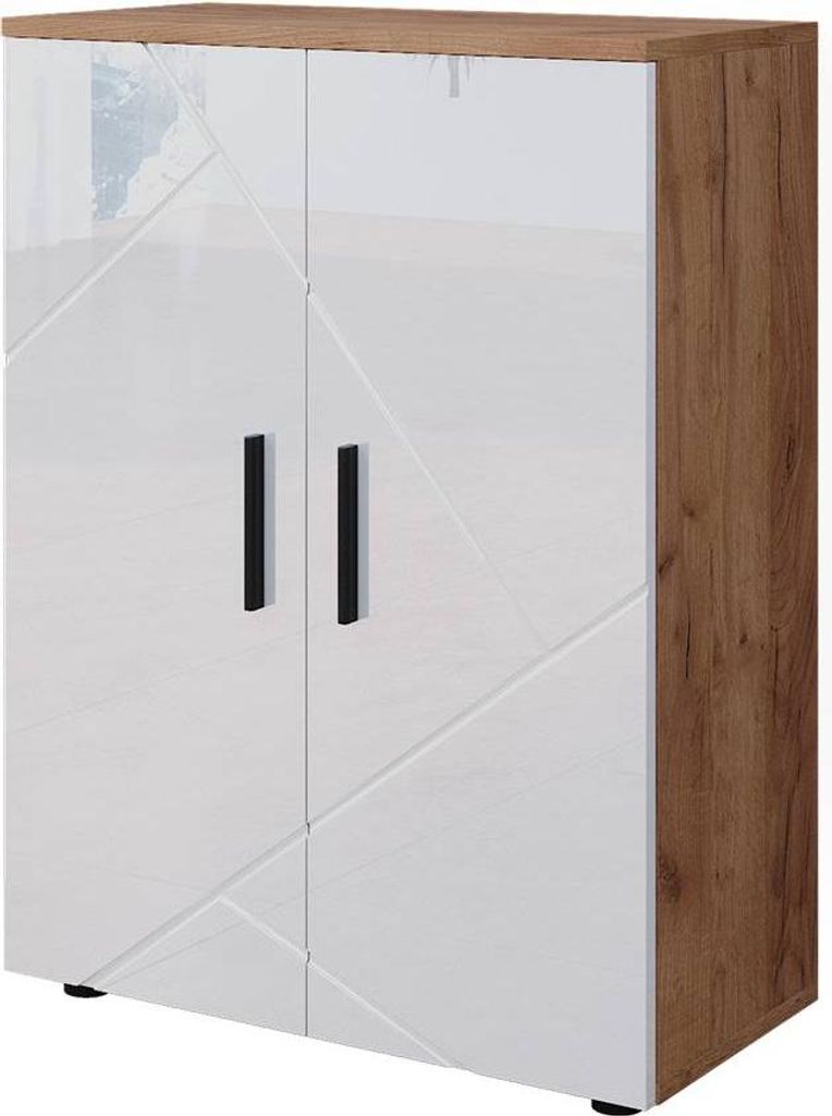 Meuble salle de bain Vicco Irma Blanc brillant/Chêne doré Image du produit 