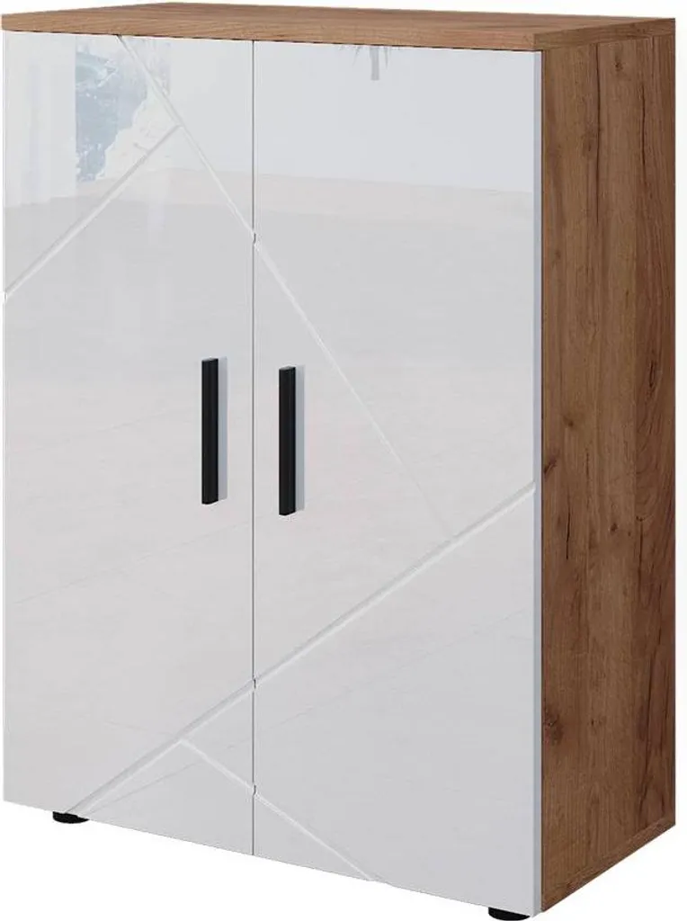 Offerta Mobiletto Bagno Vicco Irma 60cm | Rovere e Bianco Lucido