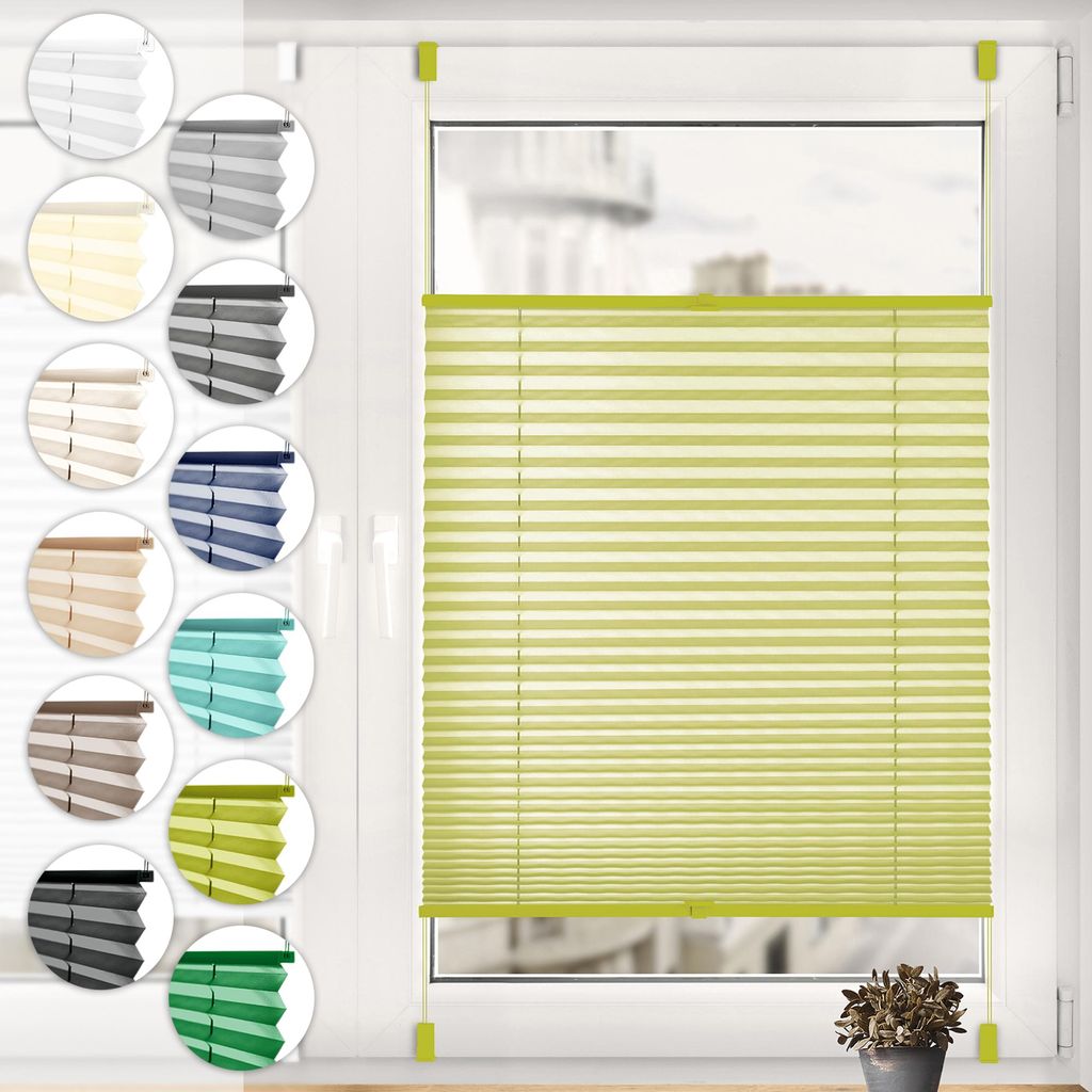 Sonello Plissee Klemmfix ohne Bohren 50cm x 200cm Olivgrün Faltrollo Plisseerollo Jalousie für Tür & Fenster Blickdicht Sichtschutz Sonnenschutz...