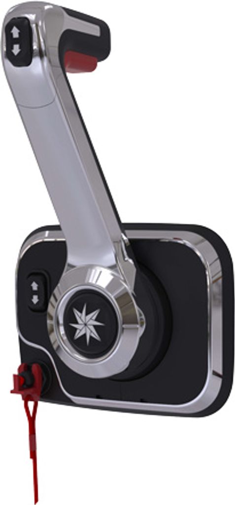Seastar Xtreme Schaltkasten Seitenmontage Chrome Mit Engine Cut Off Switch, Trim Und Tilt
