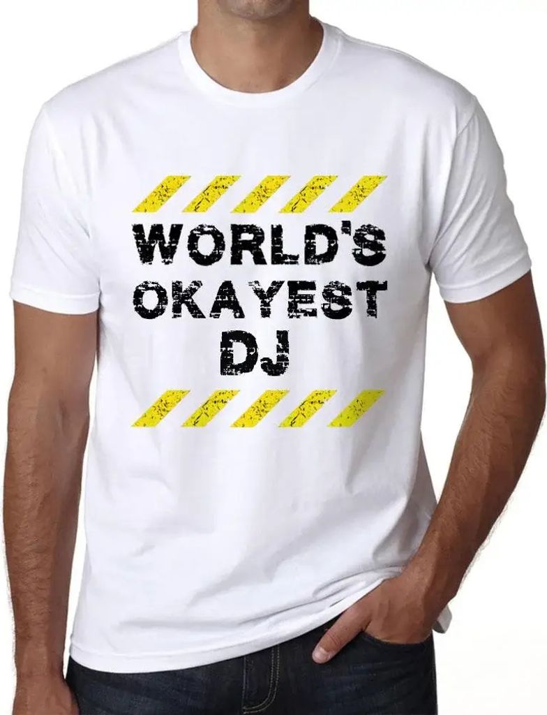 Herren Grafik T-Shirt Der beste DJ der Welt – Worlds Okayest Dj – Öko-Verantwortlich Vintage Jahrgang Kurzarm Lustige Druck Geburtstag Geschen...