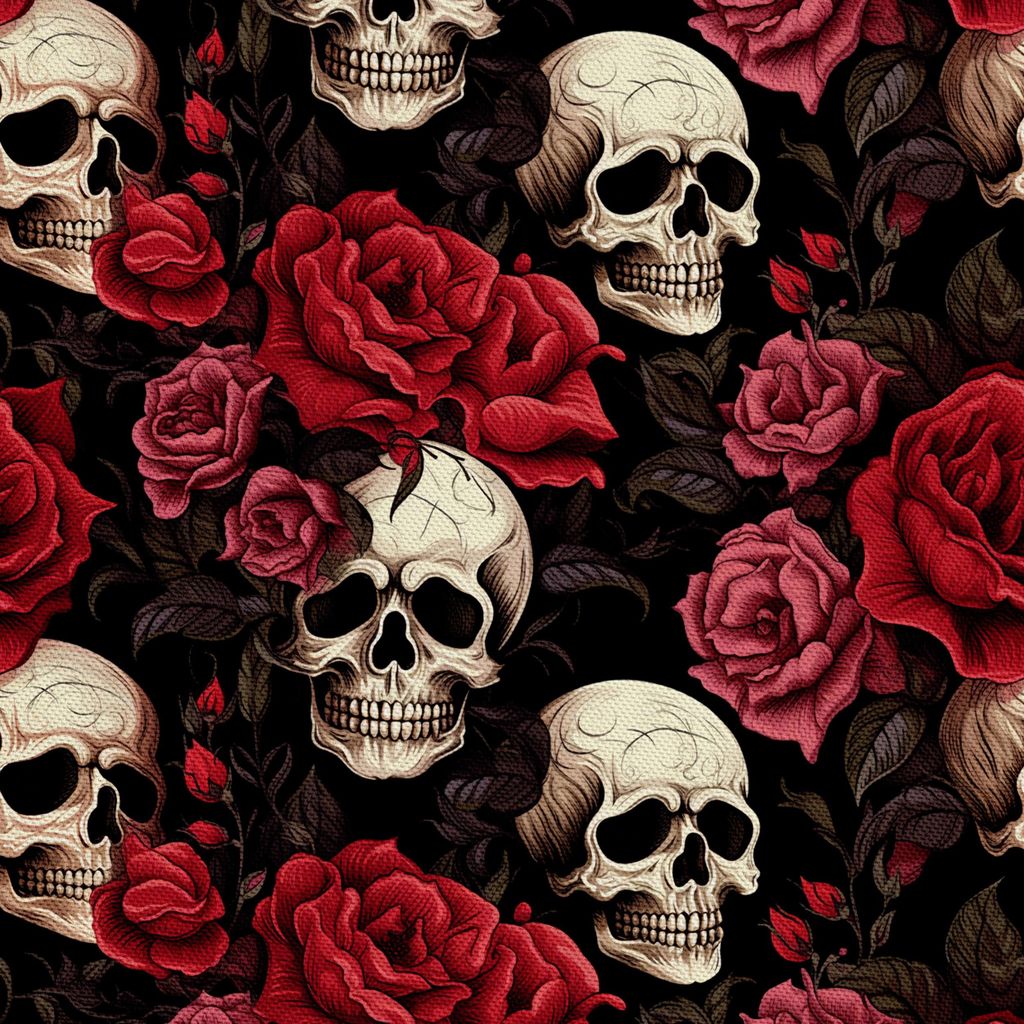 OUTDOOR DEKOSTOFFE OXFORD - Motiv der Schädel I DX4338