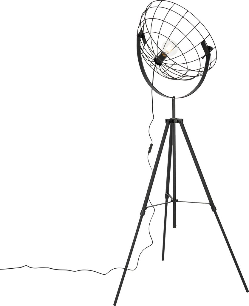 QAZQA - Industrie I Vintage I Industrie I Vintage I Stativ-Stehleuchte I Stehlampe I Standleuchte I Lampe I Leuchte schwarz 50 cm verstellbar - Han...