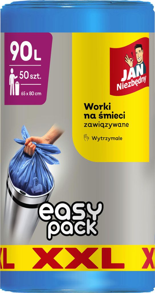 Worki na śmieci Jan Niezbędny Easy-Pack 90L 50 szt. Immagine del prodotto 
