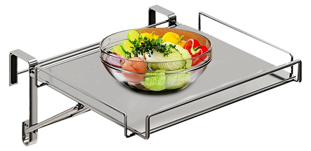 Faltbarer Organizer für Schranktüren, 30 x 28 x 5 cm, aus Edelstahl, kompaktes Design, verstellbares Multifunktionsregal für die Heimorganisation