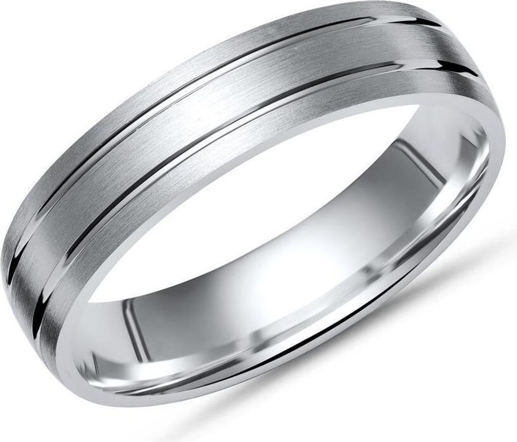 Unique Silberring 925 Sterling Silber matt Glanzrillen 5mm breit R8514
