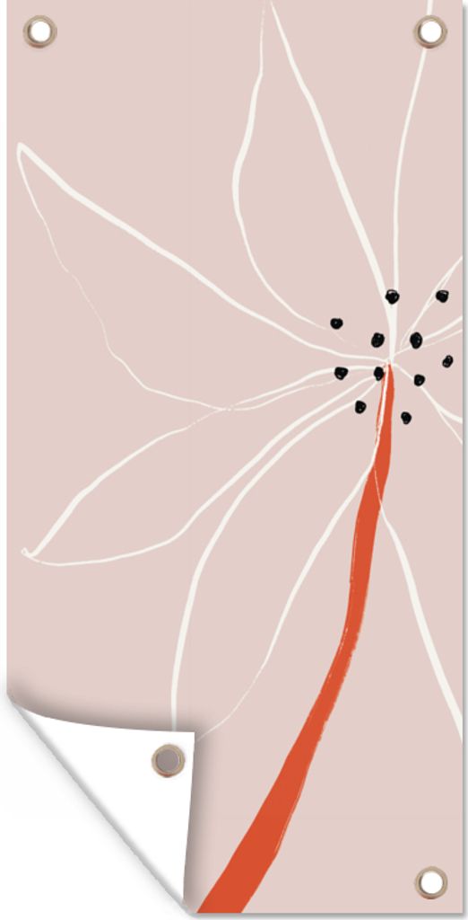 MuchoWow 40x80 cm Outdoor-Poster Gartendeko Sichtschutz Garten Poster für den Garten Blumen - Abstrakt - Pastell