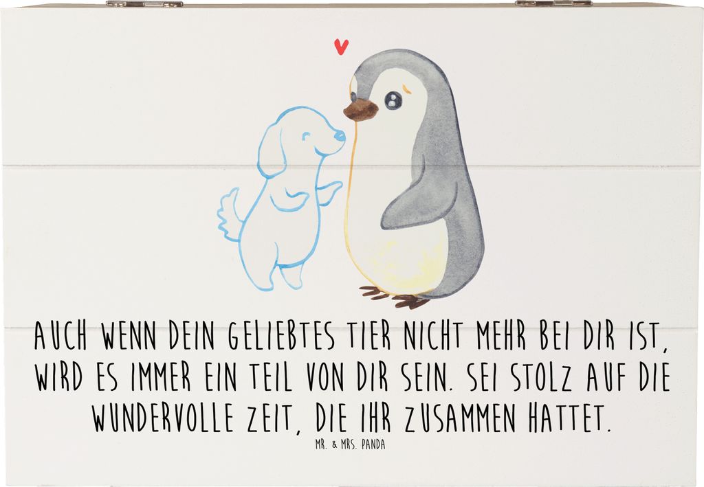 Mr. & Mrs. Panda truhe holz Trauerbewältigung nach dem Verlust eines Haustiers 22 x 15 cm - Weiß - Geschenk, liebevolle Unterstützung, Geschenkb...
