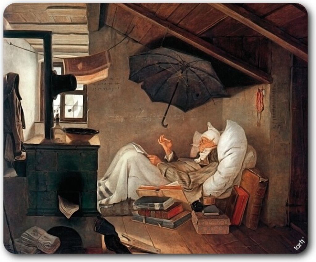 Carl Spitzweg Mauspad - Der Arme Poet (19 x 23 cm)